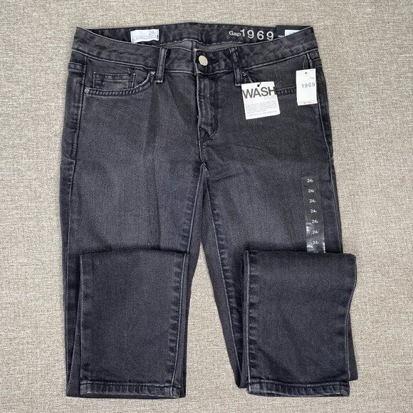 GAP 1969 Always Skinny Skimmer Denim Jeans Women's 24 Black Casual Pants NWT - Picture 3 of 14